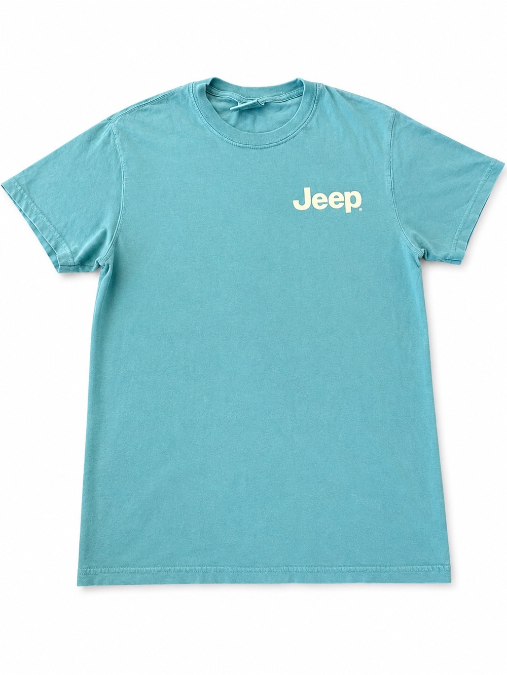 Jeep Graphic T Shirt Comfort Colors Small Turquoise Surf SUV Vintage mens womens - Picture 2 of 3